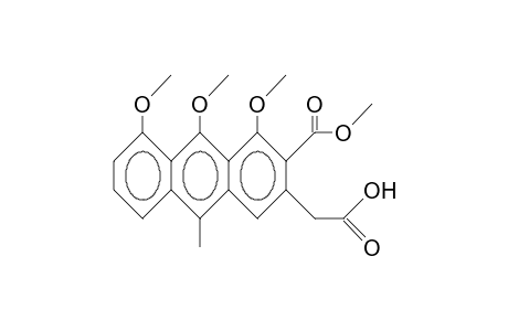 2-Methoxycarbonyl-1,8,9-trimethoxy-10-methyl-anthracene 3-acetic acid