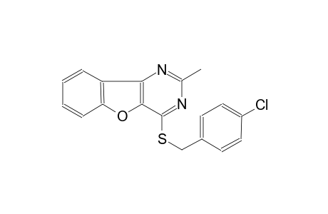 4-chlorobenzyl 2-methyl[1]benzofuro[3,2-d]pyrimidin-4-yl sulfide