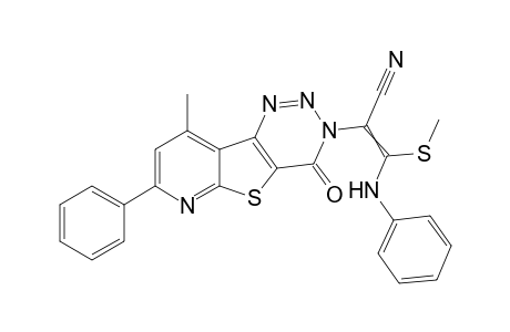 2-(9-Methyl-4-oxo-7-phenylpyrido[3',2':4,5]thieno[3,2-d][1,2,3]triazin-3(4H)-yl)-3-(methylthio)-3-(phenylamino)acrylonitrile