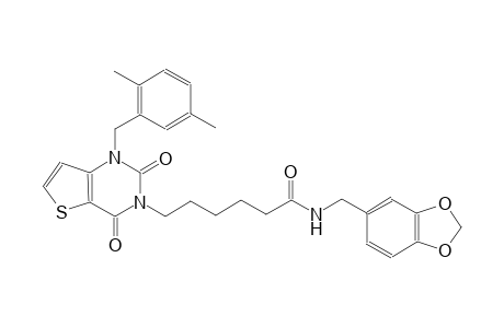 N-(1,3-benzodioxol-5-ylmethyl)-6-(1-(2,5-dimethylbenzyl)-2,4-dioxo-1,4-dihydrothieno[3,2-d]pyrimidin-3(2H)-yl)hexanamide