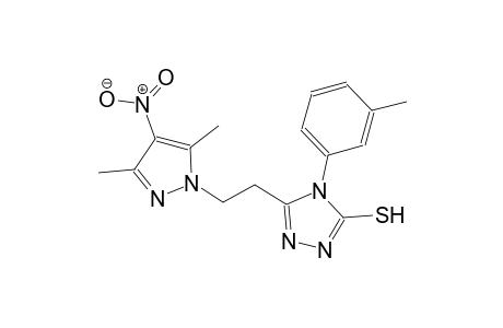 5-[2-(3,5-dimethyl-4-nitro-1H-pyrazol-1-yl)ethyl]-4-(3-methylphenyl)-4H-1,2,4-triazol-3-yl hydrosulfide