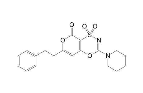 3-(Piperidin-1'-yl)-6-(phenethyl)-1,1,8-trioxo-1H-1-.lambda(6).-pyrano[3,4-e]-(1,4,3)-oxathiazine