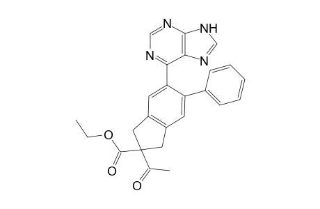 2-Acetyl-5-phenyl-6-(7H-purin-6-yl)-1,3-dihydroindene-2-carboxylic acid ethyl ester