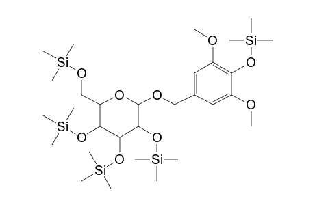 2-[(4-Hydroxy-3,5-dimethoxyphenyl)methoxy]-6-(hydroxymethyl)oxane-3,4,5-triol, 5tms derivative