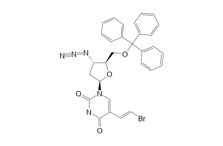 3'-AZIDO-3'-DEOXY-5'-O-TRIPHENYLMETHYL-BETA-(E)-5-(2-BROMOVINYL)-2'-DEOXYURIDINE