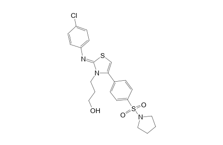3-(2-[(4-chlorophenyl)imino]-4-[4-(1-pyrrolidinylsulfonyl)phenyl]-1,3-thiazol-3(2H)-yl)-1-propanol