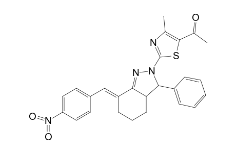 1-[4-methyl-2-[(7E)-7-(4-nitrobenzylidene)-3-phenyl-3a,4,5,6-tetrahydro-3H-indazol-2-yl]thiazol-5-yl]ethanone