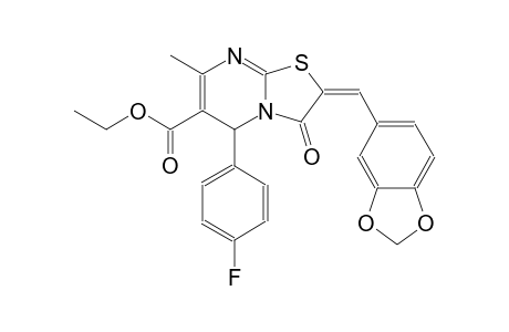 ethyl (2E)-2-(1,3-benzodioxol-5-ylmethylene)-5-(4-fluorophenyl)-7-methyl-3-oxo-2,3-dihydro-5H-[1,3]thiazolo[3,2-a]pyrimidine-6-carboxylate