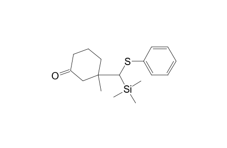 3-Methyl-3-[(phenylthio)(trimethylsilyl)methyl]cyclohexanone