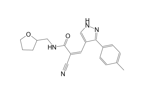 (2Z)-2-cyano-3-[3-(4-methylphenyl)-1H-pyrazol-4-yl]-N-(tetrahydro-2-furanylmethyl)-2-propenamide