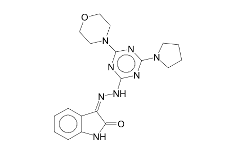 3-[2-(4-morpholin-4-yl-6-pyrrolidin-1-yl-1,3,5-triazin-2-yl)hydrazinyl]indol-2-one