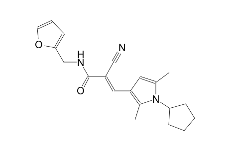 (2E)-2-cyano-3-(1-cyclopentyl-2,5-dimethyl-1H-pyrrol-3-yl)-N-(2-furylmethyl)-2-propenamide