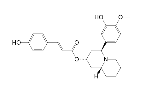 2-Propenoic acid, 3-(4-hydroxyphenyl)-, octahydro-4-(3-hydroxy-4-methoxyphenyl)-2H-quinolizin-2-yl ester, [2.alpha.(E),4.beta.,9a.beta.]-(.+-.)-