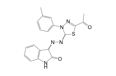 3-((5-acetyl-3-(m-tolyl)-1,3,4-thiadiazol-2(3H)-ylidene)hydrazono)indolin-2-one