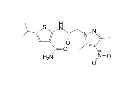 2-{[(3,5-dimethyl-4-nitro-1H-pyrazol-1-yl)acetyl]amino}-5-isopropyl-3-thiophenecarboxamide
