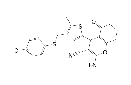 2-amino-4-(4-{[(4-chlorophenyl)sulfanyl]methyl}-5-methyl-2-thienyl)-5-oxo-5,6,7,8-tetrahydro-4H-chromene-3-carbonitrile