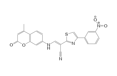 (2E)-3-[(4-methyl-2-oxo-2H-chromen-7-yl)amino]-2-[4-(3-nitrophenyl)-1,3-thiazol-2-yl]-2-propenenitrile