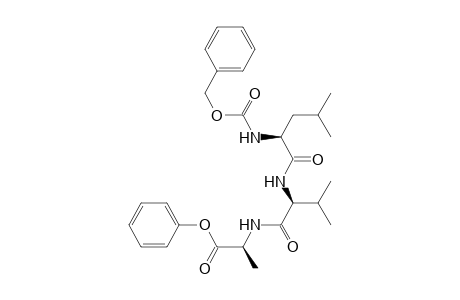 L-Alanine, N-[N-[N-[(phenylmethoxy)carbonyl]-L-leucyl]-L-valyl]-, phenyl ester