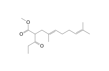 4,8-Decadienoic acid, 5,9-dimethyl-2-(propionyl)-, methyl ester, (E)-