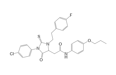 2-{1-(4-chlorophenyl)-3-[2-(4-fluorophenyl)ethyl]-5-oxo-2-thioxo-4-imidazolidinyl}-N-(4-propoxyphenyl)acetamide