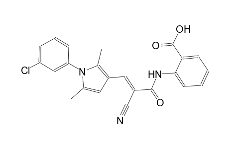 2-({(2E)-3-[1-(3-chlorophenyl)-2,5-dimethyl-1H-pyrrol-3-yl]-2-cyano-2-propenoyl}amino)benzoic acid