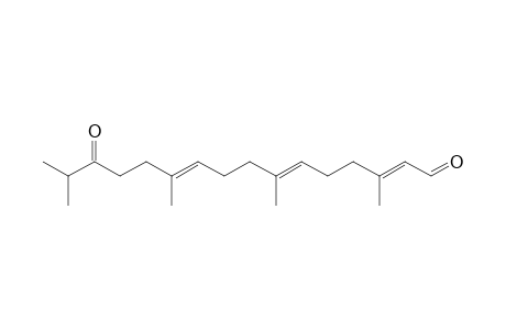(2E,6E,10E)-14-keto-3,7,11,15-tetramethyl-hexadeca-2,6,10-trienal