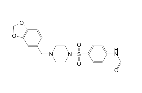 N-(4-{[4-(1,3-benzodioxol-5-ylmethyl)-1-piperazinyl]sulfonyl}phenyl)acetamide