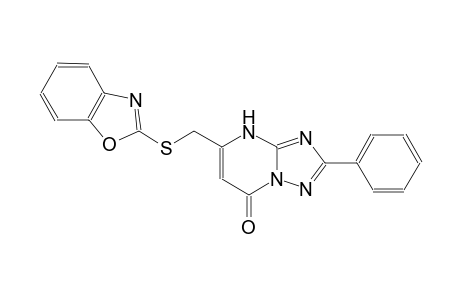 [1,2,4]triazolo[1,5-a]pyrimidin-7(4H)-one, 5-[(2-benzoxazolylthio)methyl]-2-phenyl-