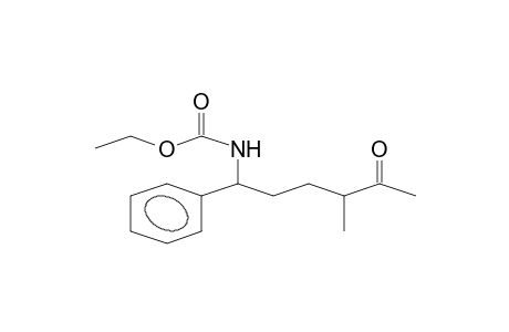 Ethyl N-(4-methyl-5-oxidanylidene-1-phenyl-hexyl)carbamate
