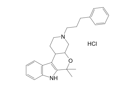 6,6-dimethyl-1,2,3,4,4a,6,7,11c-octahydro-3-(3-phenylpropyl)pyrido[4',3':5,6]pyrano[3,4-b]indole, monohydrochloride