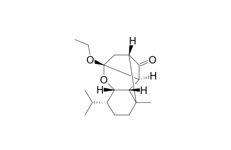 (1S*,3R*,5R*,7R*,8R*,9R*,12R*)-3-Ethoxy-12-isopropyl-6,6-dimethoxy-9-methyl-2-oxatetracyclo[6.4.0.0(3,7).0(5,9)]dodecan-6-one