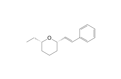 2H-Pyran, 2-ethyltetrahydro-6-(2-phenylethenyl)-, [2S-[2.alpha.,6.alpha.(E)]]-