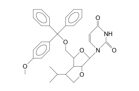 1-(5-O-<4-Monomethoxy-trityl>-3-deoxy-3-C,2-O-<1-isopropyl-ethylene>-B-D-lyxofuranosyl)-uracil