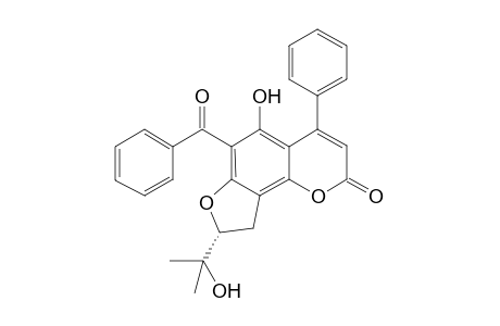6-Benzoyl-8,9-dihydro-5-hydroxy-8-(1'-hydroxy-1'-methylethyl)-2H-furo[2,3-h)[1]benzopyran-2-one