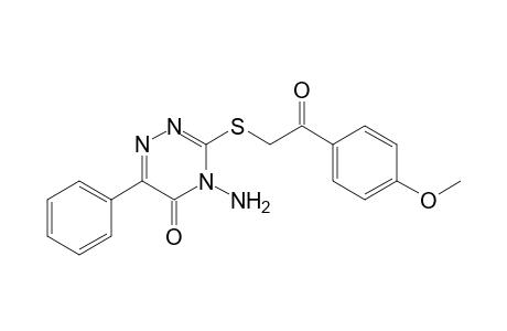 4-Amino-3-(2-p-methoxyphenyl-2-oxo-ethylsulfanyl)-6-phenyl-4H-[1,2,4]triazin-5-one