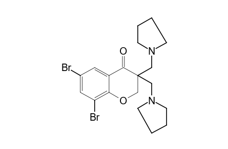 3,3-BIS[(1-PYRROLIDINYL)METHYL]-6,8-DIBROMO-4-CHROMANONE