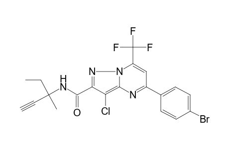 5-(4-bromophenyl)-3-chloranyl-N-(3-methylpent-1-yn-3-yl)-7-(trifluoromethyl)pyrazolo[1,5-a]pyrimidine-2-carboxamide