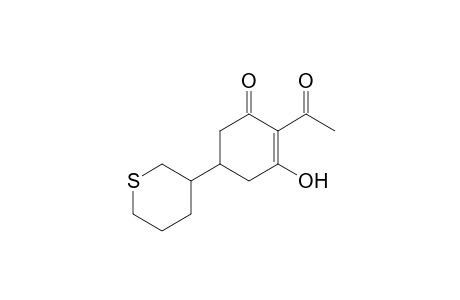 2-Cyclohexen-1-one, 2-acetyl-3-hydroxy-5-(tetrahydro-2H-thiopyran-3-yl)-