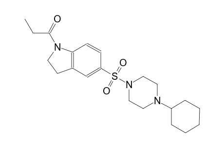 5-[(4-cyclohexyl-1-piperazinyl)sulfonyl]-1-propionylindoline