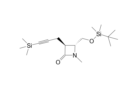 (3S*,4R*)-4-[((tert-Butyldimethylsilyl)oxy)methyl]-1-methyl-3-[(3-trimethylsilyl)prop-2-yn-1-yl]-2-azetidinone