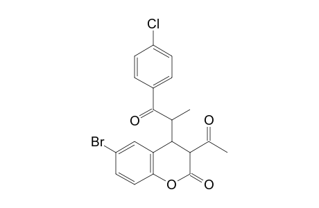 3-Acetyl-6-bromo-4-[1-(4-chlorophenyl)-1-oxopropan-2-yl]-3,4-dihydro-2H-1-benzopyran-2-one