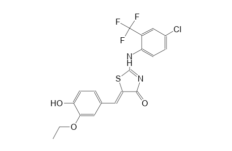(5Z)-2-[4-chloro-2-(trifluoromethyl)anilino]-5-(3-ethoxy-4-hydroxybenzylidene)-1,3-thiazol-4(5H)-one