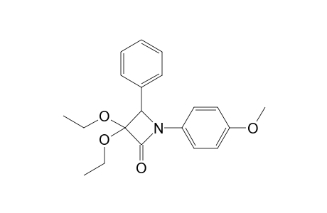 3,3-Diethoxy-1-(4-methoxyphenyl)-4-phenyl-2-azetidinone