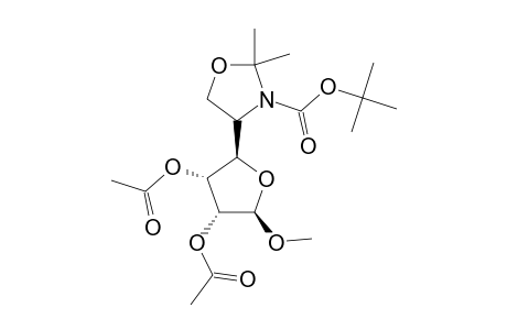 1,1-DIMETHYLETHYL-[2R-[2-ALPHA-(R*),3-BETA,4-BETA,5-ALPHA]]-4-[3,4-BIS-(ACETYLOXY)-TETRAHYDRO-5-METHOXY-2-FURANYL]-2,2-DIMETHYL-3-OXAZOLIDINECARBOXYLATE