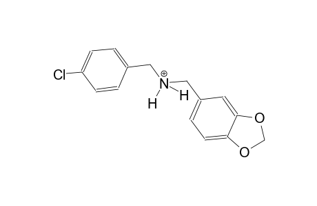 N-(1,3-benzodioxol-5-ylmethyl)(4-chlorophenyl)methanaminium