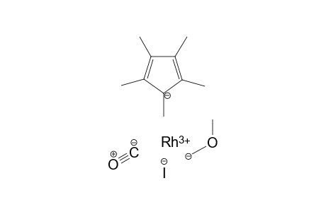 Methanidyloxymethane-1,2,3,4,5-pentamethylcyclopenta-2,4-dien-1-ide carbonyl rhodium(III) iodide