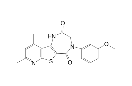 4-(3-Methoxyphenyl)-8,10-dimethyl-3,4-dihydro-1H-pyrido[3',2':4,5]thieno[3-2-e][1,4]diazepine-2,5-dione