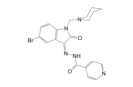 N'-[(3Z)-5-bromo-2-oxo-1-(1-piperidinylmethyl)-1,2-dihydro-3H-indol-3-ylidene]isonicotinohydrazide
