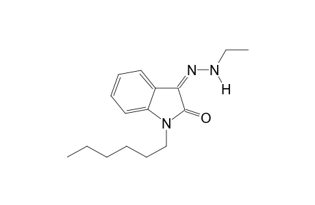 (3Z)-3-(2-ethylhydrazinylidene)-1-hexyl-1,3-dihydro-2H-indol-2-one