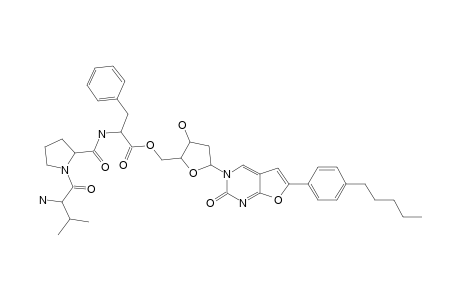 3-[2'-DEOXY-5'-O-(VALYLPROLYLPHENYLALANYL)-BETA-D-RIBOFURANOSYL]-6-(PARA-PENTYLPHENYL)-2,3-DIHYDROFURO-[2.3-D]-PYRIMIDIN-2-ONE